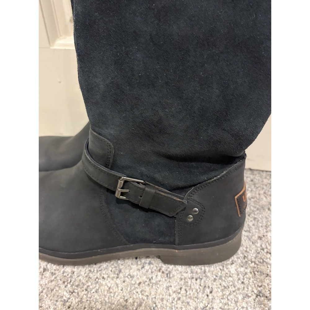 Ugg Boots Thomsen Waterproof Boot Womens Size 10 Black Suede Leather - Picture 2 of 9